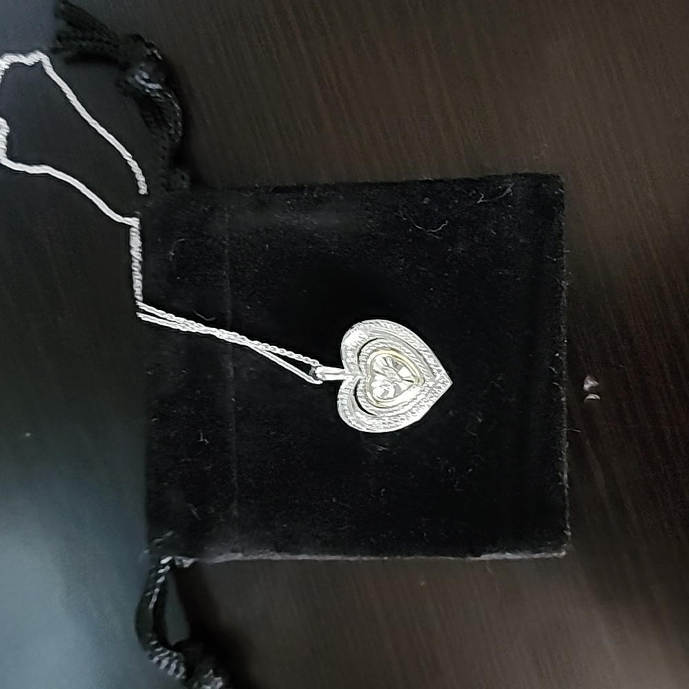 Two toned diamond accent ss and 10k gold Necklace